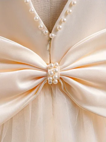 Robe élégante en tulle crème – Image 3